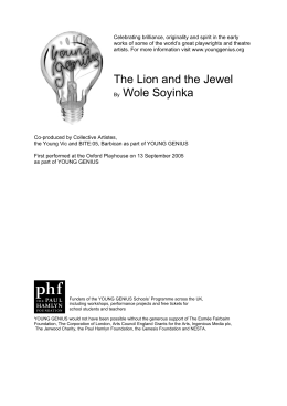 The Lion and the Jewel By Wole Soyinka