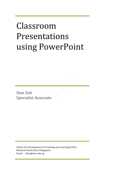 Classroom Presentations using PowerPoint