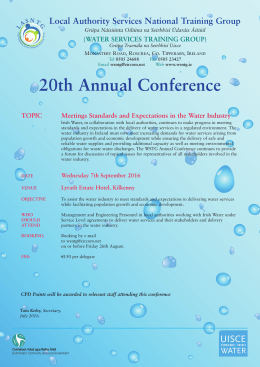 Water Services Conference 2016 Brochure