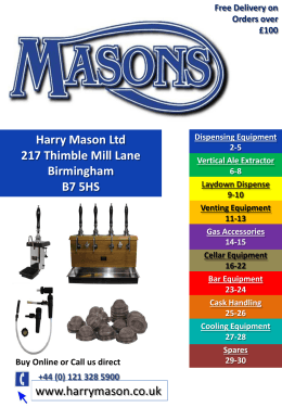 Harry Mason Ltd 217 Thimble Mill Lane Birmingham B7 5HS www