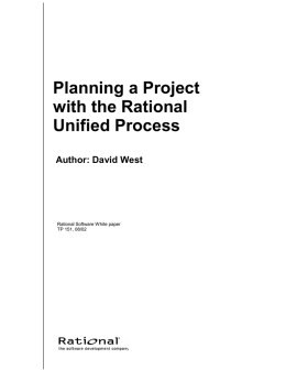Planning a Project with the Rational Unified Process