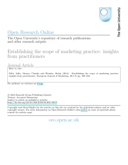 Open Research Online Establishing the scope of marketing practice