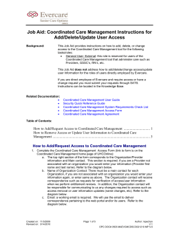 Coordinated Care Management Access Instructions(Add/Delete
