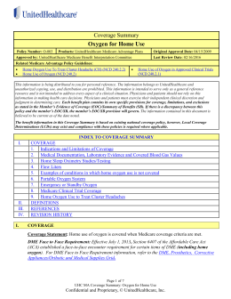 Oxygen for Home Use - UnitedHealthcare Online