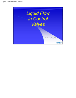Liquid Flow in Control Valves