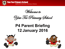 Diapositiva 1 - Yew Tee Primary School