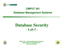 Database Security - University of Alberta