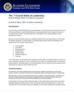 The 7 Crucial Skills of Leadership