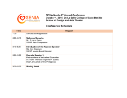 SENIA Manila Conference 2016 Short Program