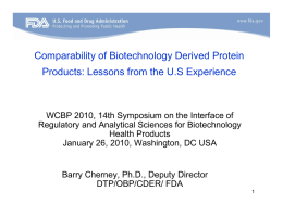 Comparability of Biotechnology Derived Protein Products