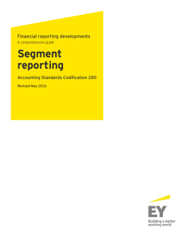 Financial reporting developments: Segment reporting