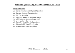 CHAPTER 4 BIPOLAR JUNCTION TRANSISTORS (BJTs)