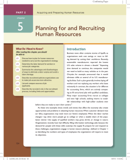 Part 2 Chapter 5 - Planning for and Recruiting Human Resources
