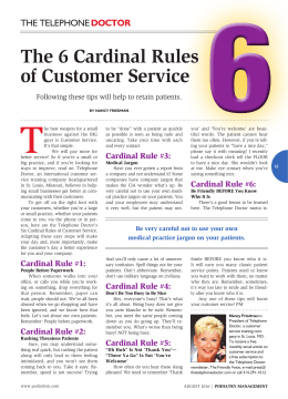 The 6 Cardinal Rules of Customer Service