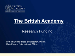 The British Academy - Bournemouth University Microsites