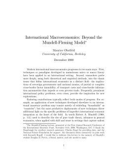 International Macroeconomics: Beyond the Mundell