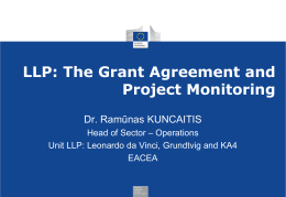 LLP: The Grant Agreement and Project Monitoring