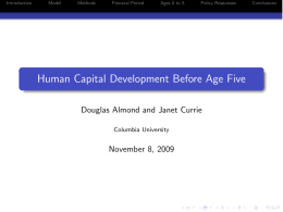 Human Capital Development Before Age Five
