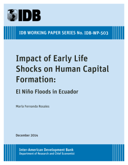 Impact of Early Life Shocks on Human Capital Formation: El Niño