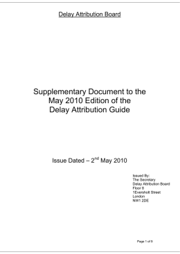 06 Supplementary Document to the May 2010 Edition of the Delay
