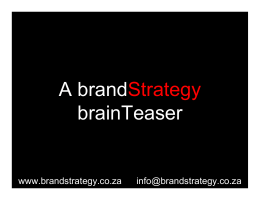 A brandStrategy brainTeaser