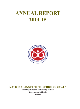 ANNUAL REPORT 2014-15 - National Institute of Biologicals