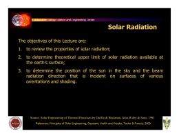 Solar Radiation - Energy and Sustainability Center