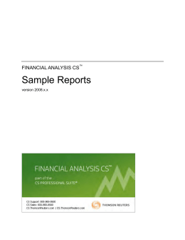 Financial Analysis CS Sample Reports
