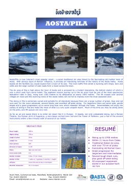 Aosta-Pila Fact Sheet - Schools and Colleges