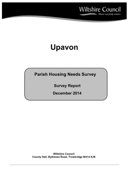 Upavon Parish Survey Report - Wiltshire Intelligence Network