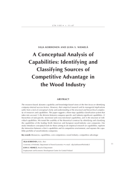 A Conceptual Analysis of Capabilities: Identifying and