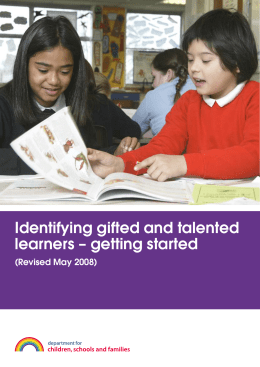 Identifying gifted and talented learners – getting started