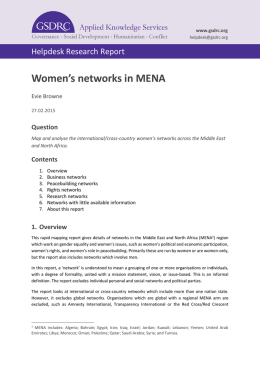 Women`s networks in MENA