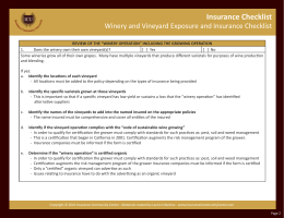 winery checklist 1st try.indd - Insurance Community University