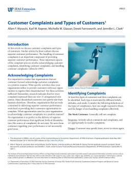 Customer Complaints and Types of Customers - EDIS