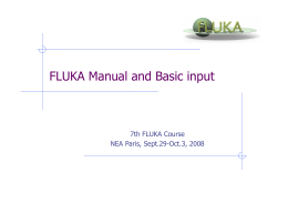 FLUKA Manual and Basic input