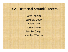 FCAT Historical Strand/Clusters Training