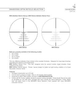 swarovski optik reticle selection - Optics