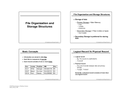 File Organization and Storage Structures