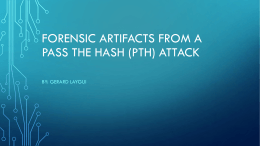 forensic artifacts from a pass the hash