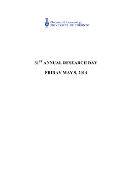 Research Day 2014 Booklet - Department of Obstetrics and