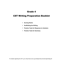 Grade 4 CST Writing Test Preparation