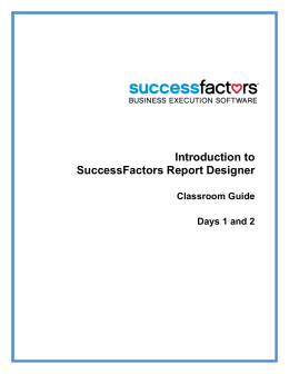 Introduction to SuccessFactors Report Designer