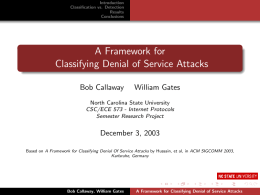 A Framework for Classifying Denial of Service Attacks