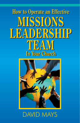 How to Operate an Effective Missions Leadership Team