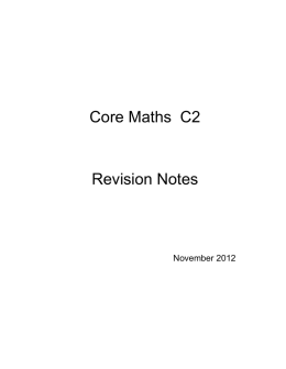 Core Maths C2 Revision Notes