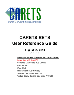 CARETS RETS User Reference Guide
