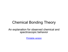 Chemical Bonding Theory