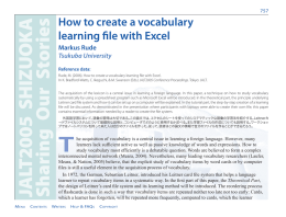 How to create a vocabulary learning file with Excel
