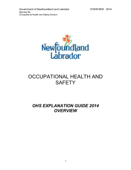 occupational health and safety - Government of Newfoundland and